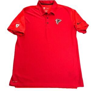 Atlanta Falcons NFL Polo Shirt Nike Dri-Fit Size Large Embroidered Logo